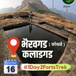 Trekker explores forts near scenic Maharashtra mountains.