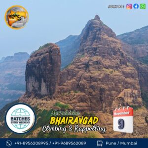 Bhairavgad climbing and rappelling event poster.