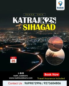 Katraj to Sihagad trek promotion by Raahi Outdoors.
