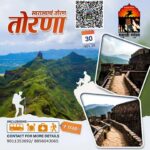 Torna Fort trekking tour poster with contact details.