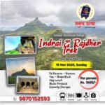 Indrai and Rajdher trek advertisement with trek details.