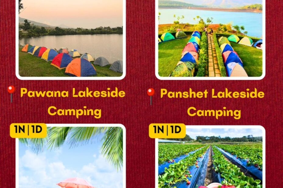 Camping events: Pawana, Panshet, Alibaug, Mahabaleshwar locations.