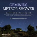 Geminids meteor shower camping event December 2025.