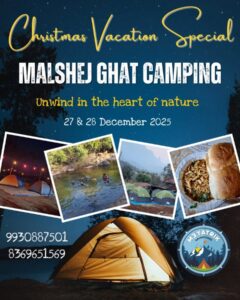 Christmas camping offer at Malshej Ghat, December 2025.