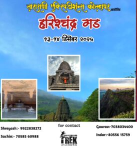 Harishchandragad trek event promotion with contact details.