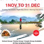 Camping event November to December with group options.