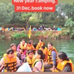 Group rafting, camping site in forest, book now.