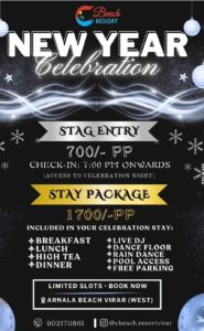 Beach Resort New Year Celebration details and offers.