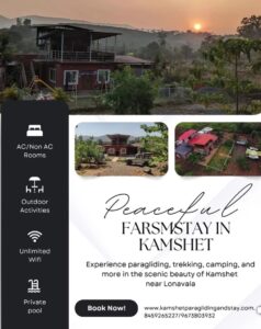 Kamshet farmstay offering activities and scenic views.