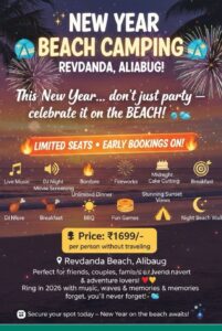 New Year beach camping, Revdanda Aliabug event.
