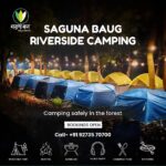 Saguna Baug Riverside Camping tents with amenities.