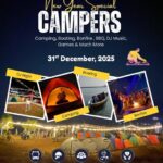 New Year camping event with activities, December 31, 2025.