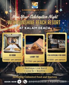 New Year Celebration at Sunshine Beach Resort, Kalam Beach