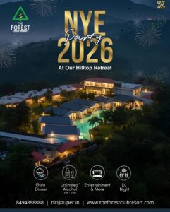 New Year's Eve 2026 party at hilltop resort.