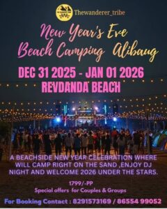 New Year's Eve beach camping event in Alibaug.
