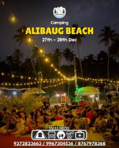 Alibaug Beach camping event, December 27th-28th.