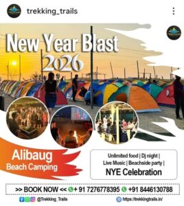 Alibaug beach camping New Year 2026 celebration.