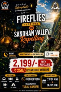 peak adventures sandhan valley fireflies and rappelling 23rd 24th may 2026