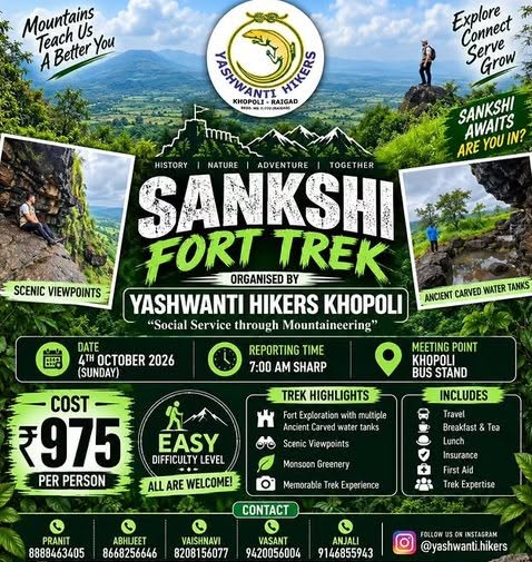 yashwanti hikers sankshi fort 4th oct 2026